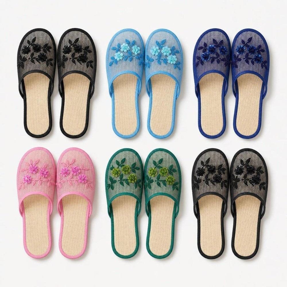 Mule Slip On - Повседневные сандалии с цветочной вышивкой из